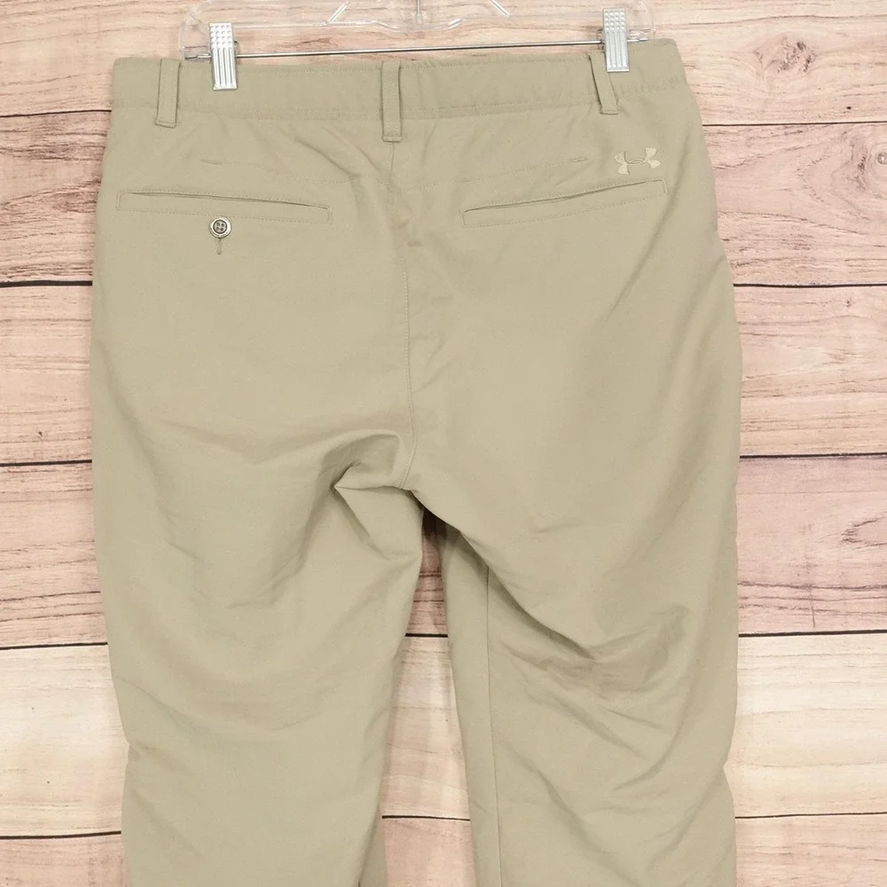 Under Armour Pants Mens 34x30 Beige Chino Straight Stretch Golf Performance